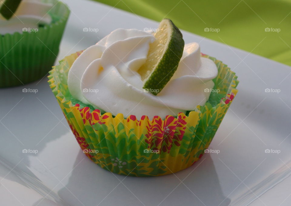 Summer Dessert. Jello, vanilla ice cream, and key lime for a sweet dessert. 