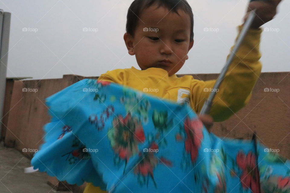 boy and umbrella