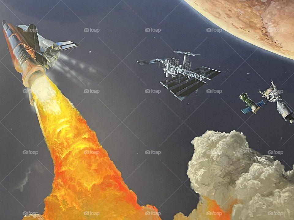 Rocket ship into space