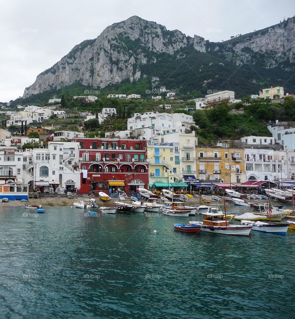 High angle view of capri, italy