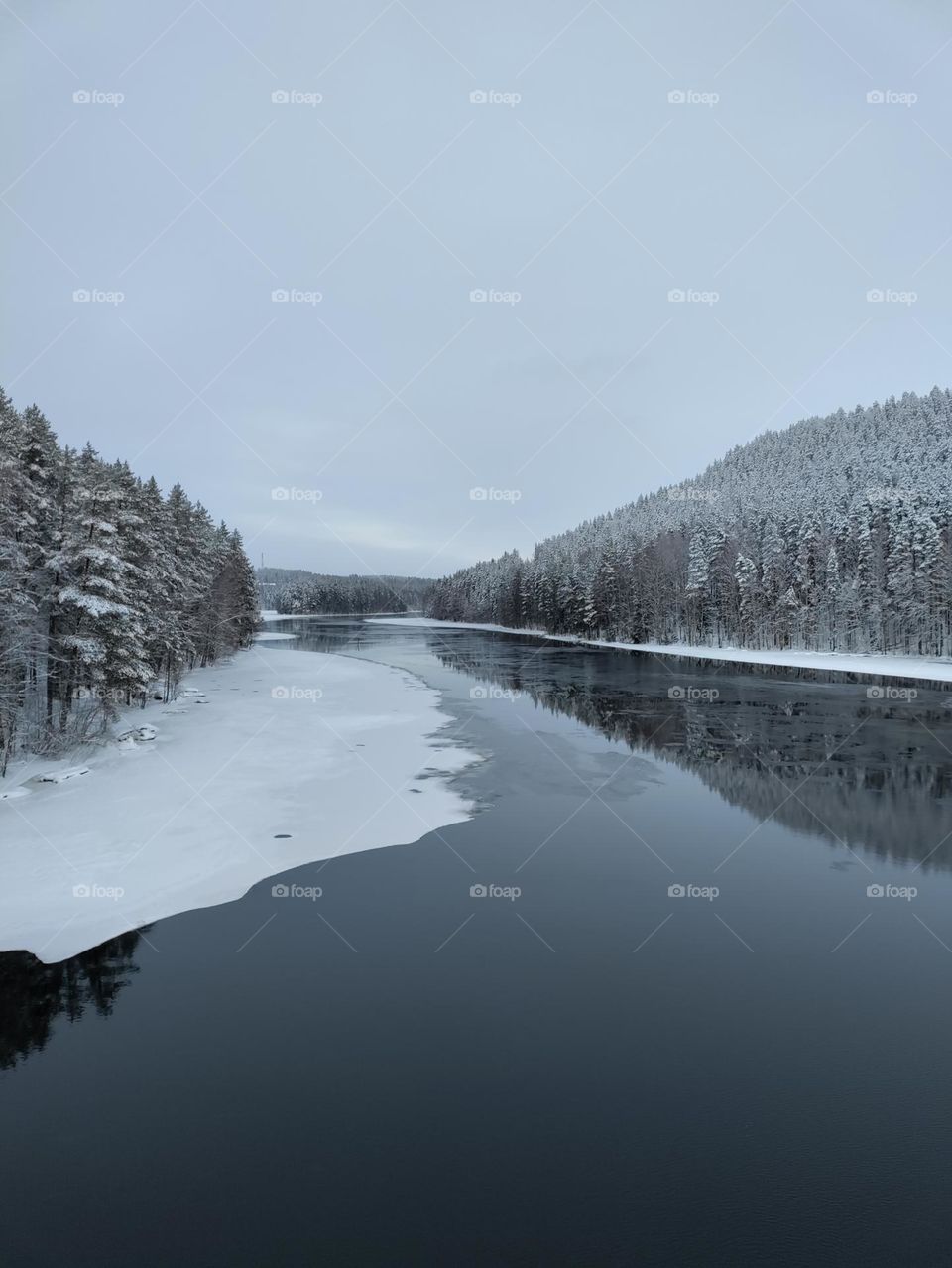 snowy lake