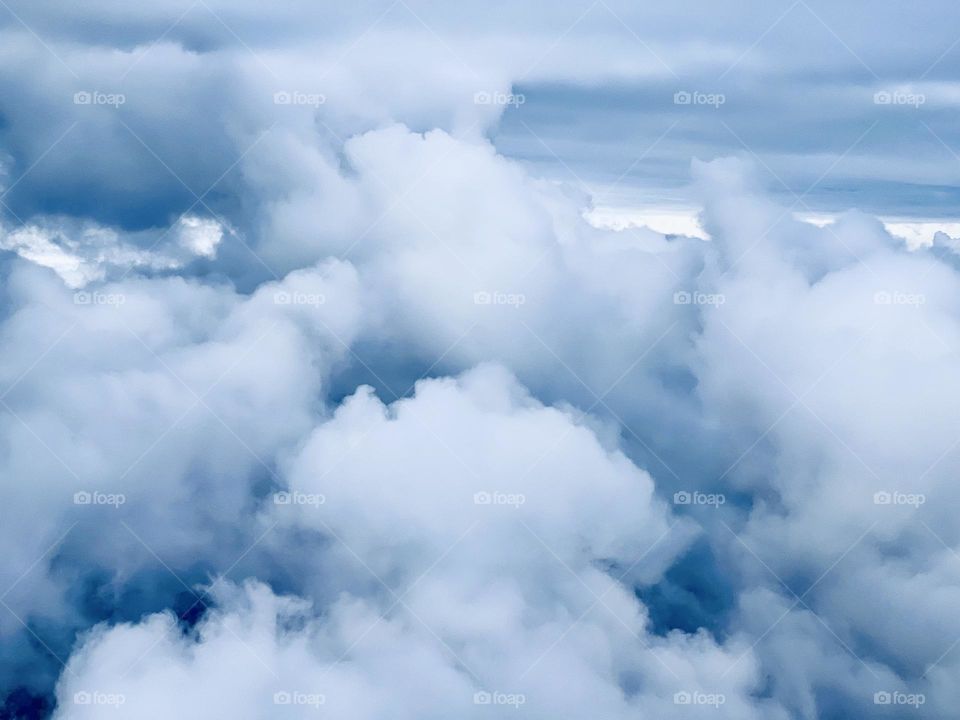 Clouds in the sky seen from an airplane 