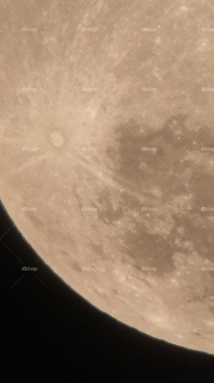 Close up view of the moon