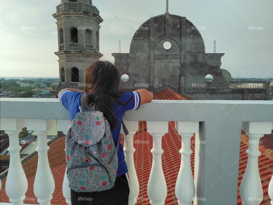 Best view with the best person in my life, I love you Kohai Khim. St Roch Parish Cavite City, Philippines.