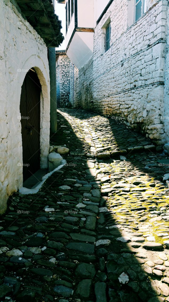 walk way in Berat, Albania