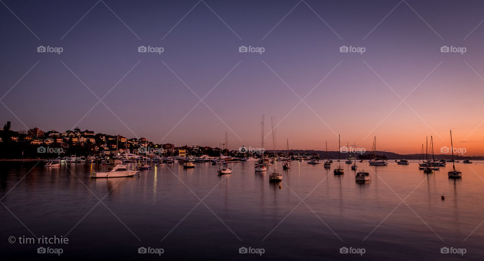 Sunrise and yachts at Sydney’s Rose Bay