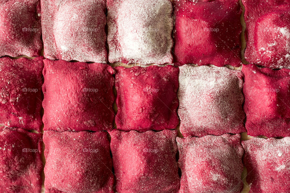 Beet ravioli texture