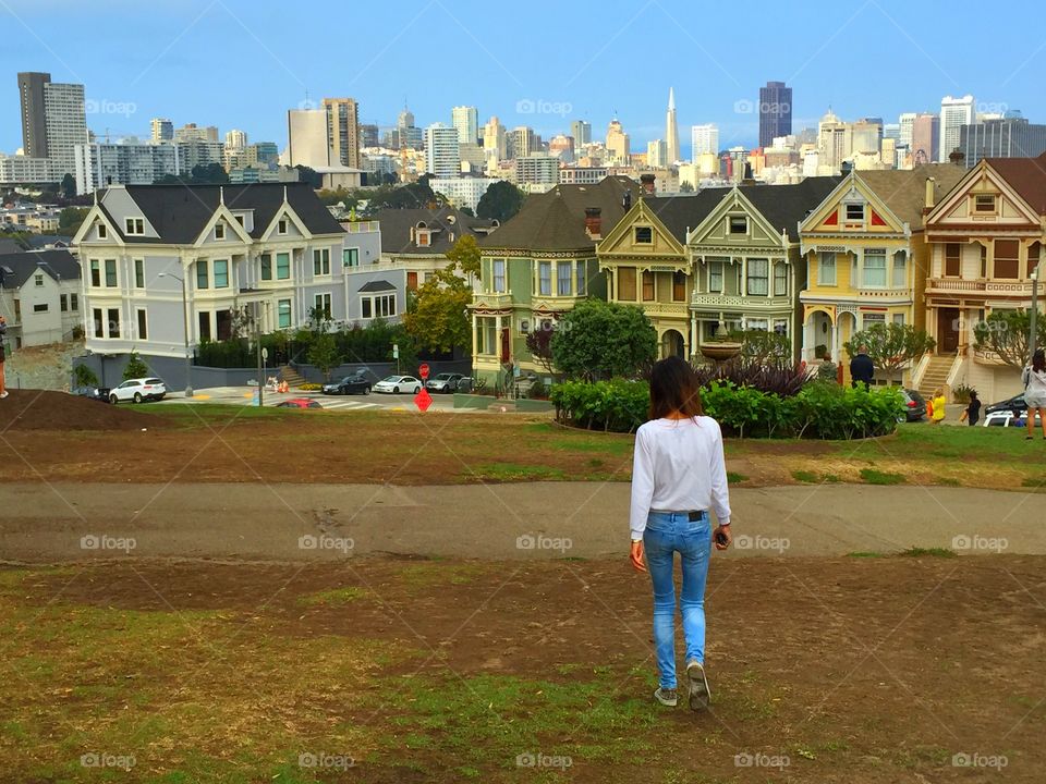 San Francisco cityscape from Alamo square