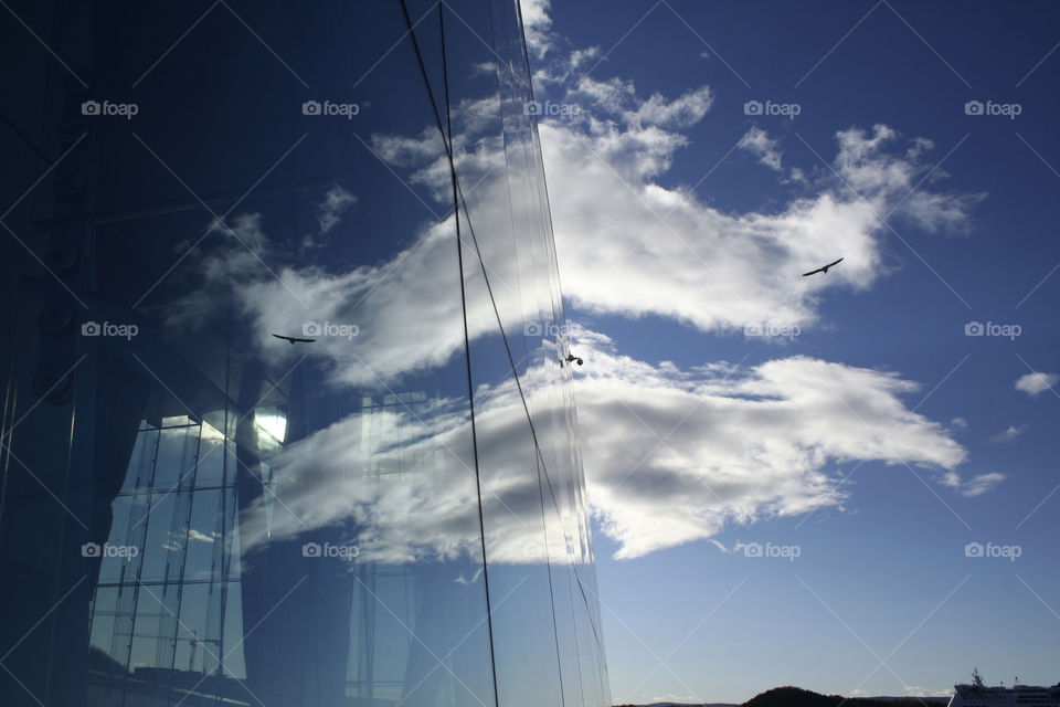 cloud reflection oslo opera house by nader_esk