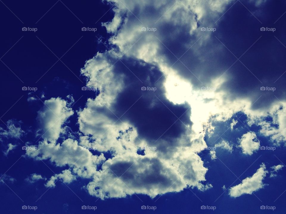 Sun trying to break through clouds 