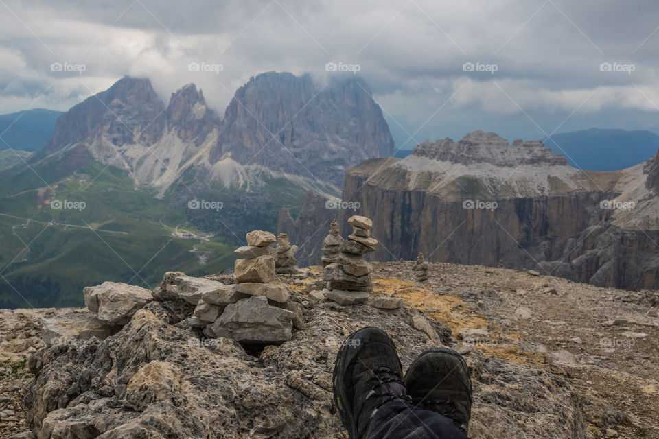 View from Sass Pordoi, Dolomites, Italy