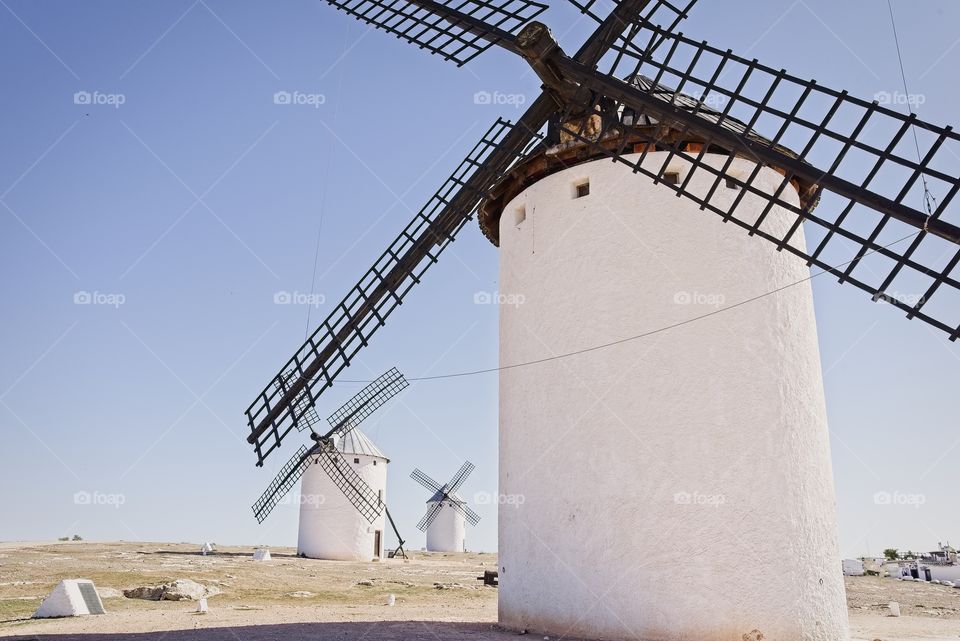 Traditional windmills in Spain