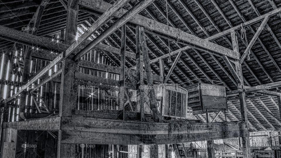 View of old wooden garage