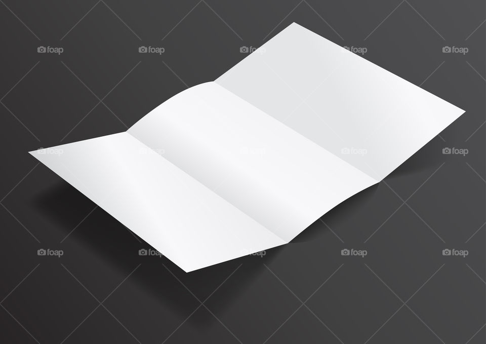 White trifold flyer / brochure for mockup