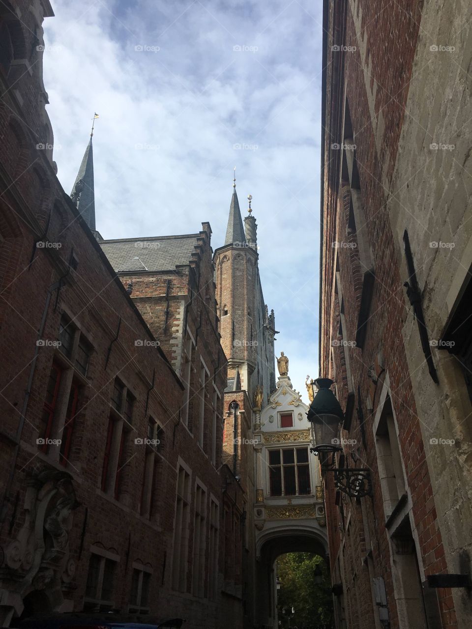 Narrow street and sky