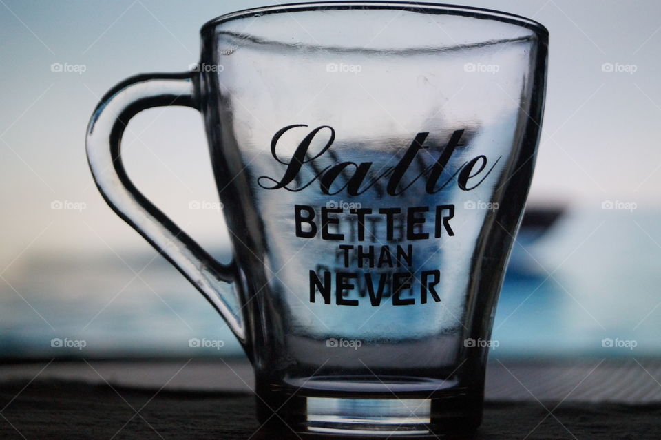 Glass cup and inscription