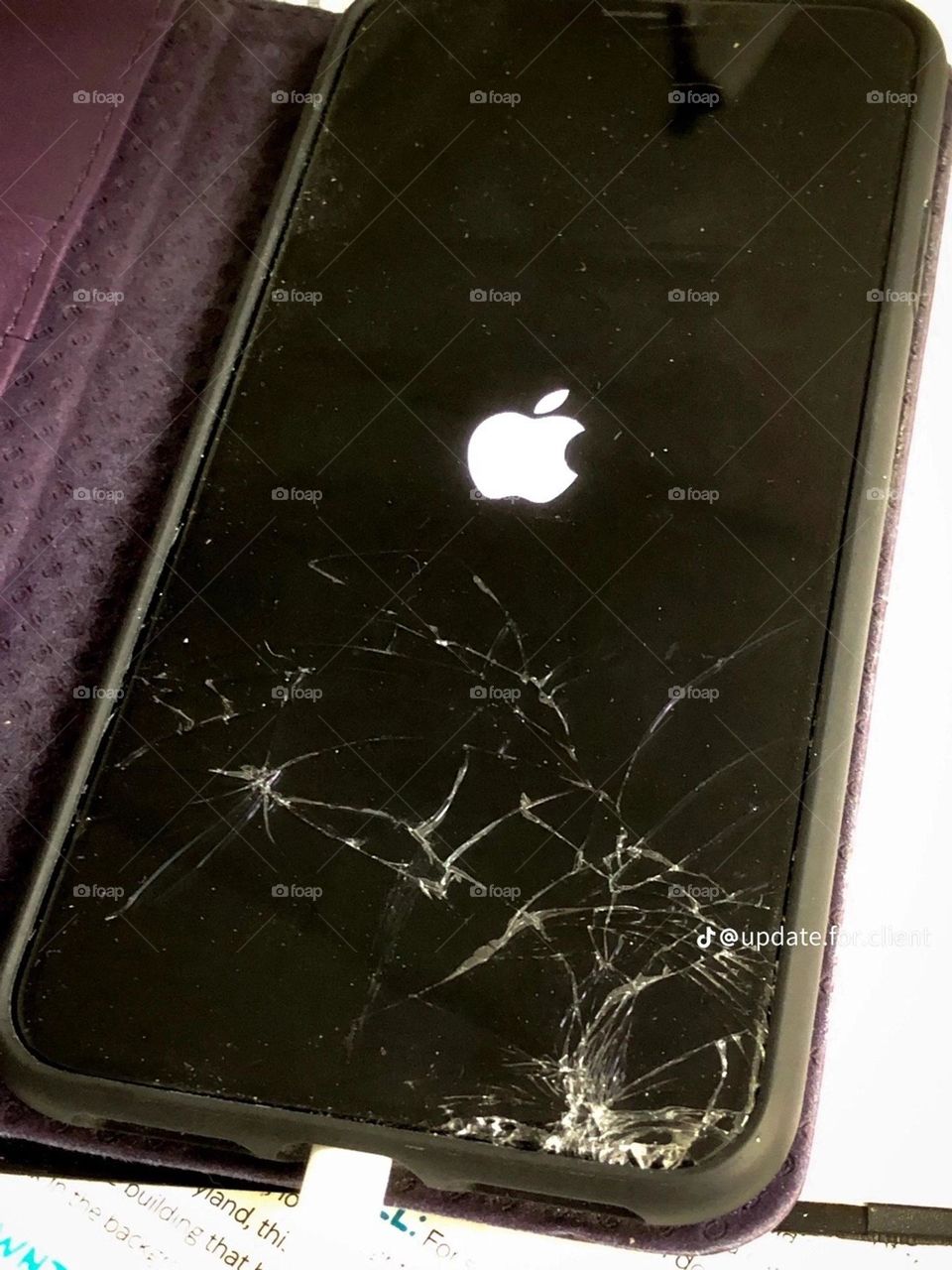 A broken iPhone X
