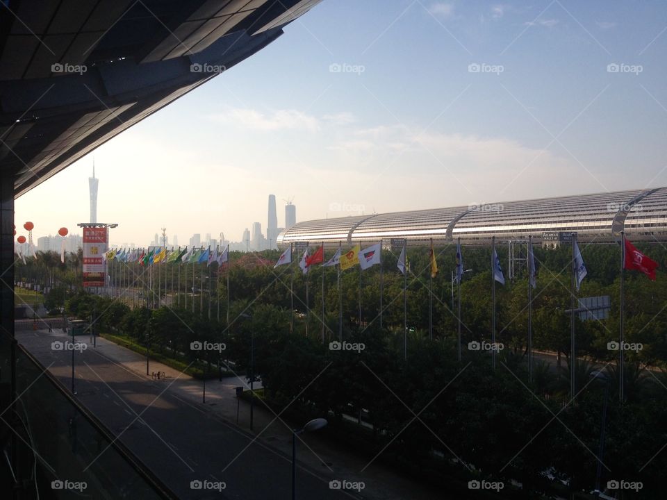 A view on Guangzhou Exposition Center