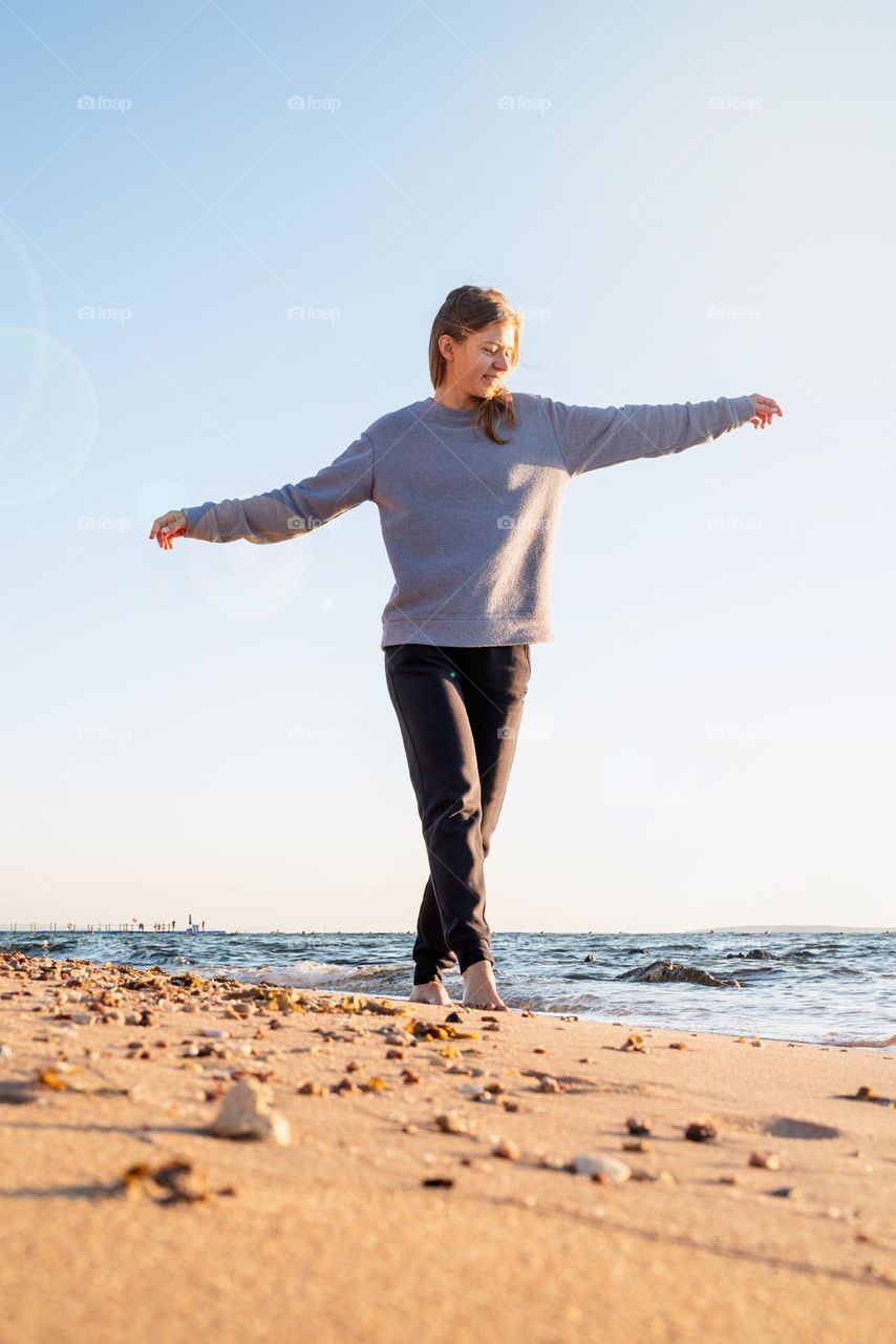 woman in sunny day outdoors