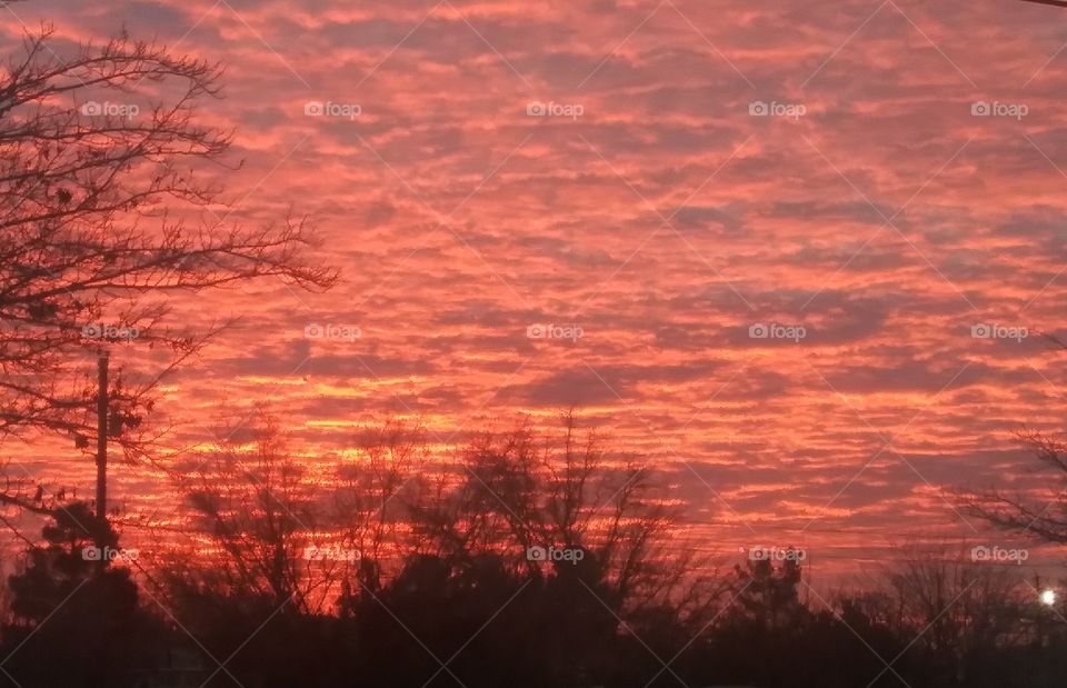 red sky in morning