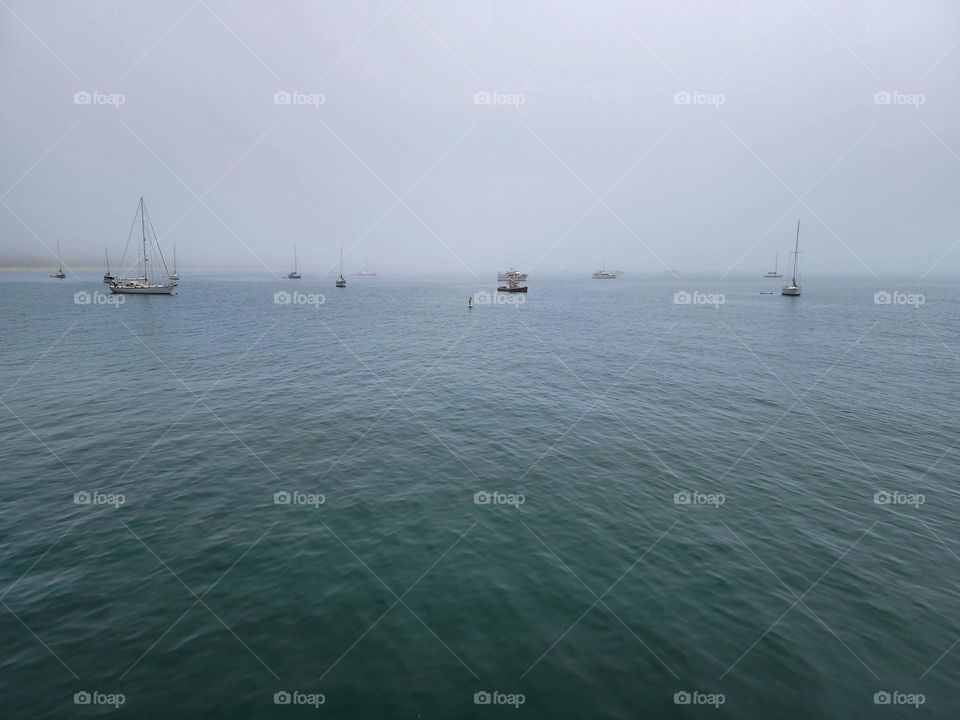 Fog rolls in from the Pacific Ocean and creates an eerie scene