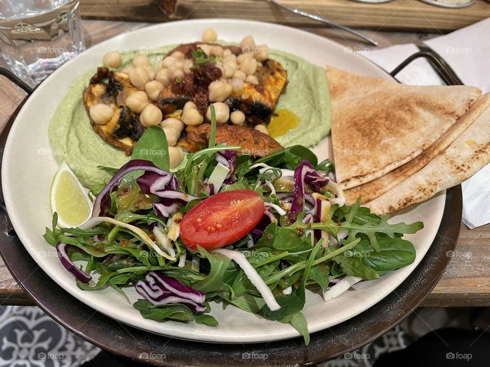 Vegan dinner at syrian restaurat