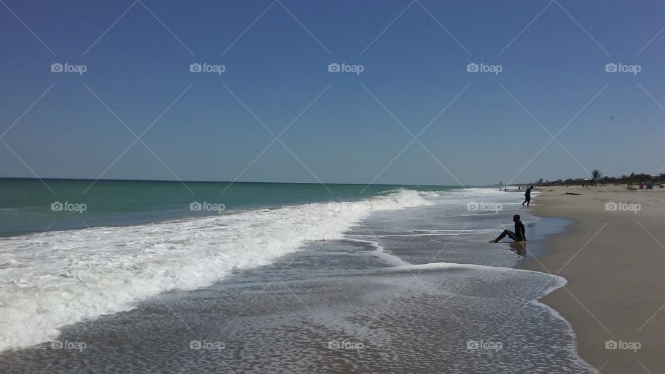 Sitting on the beach