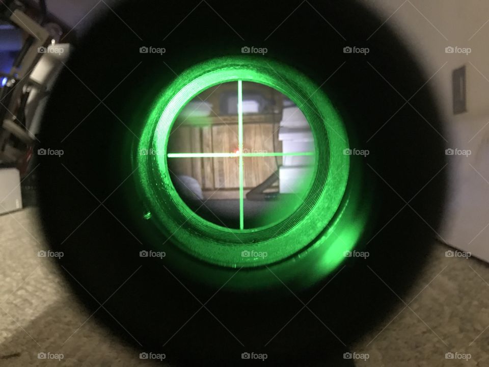 Green lit scope crosshairs