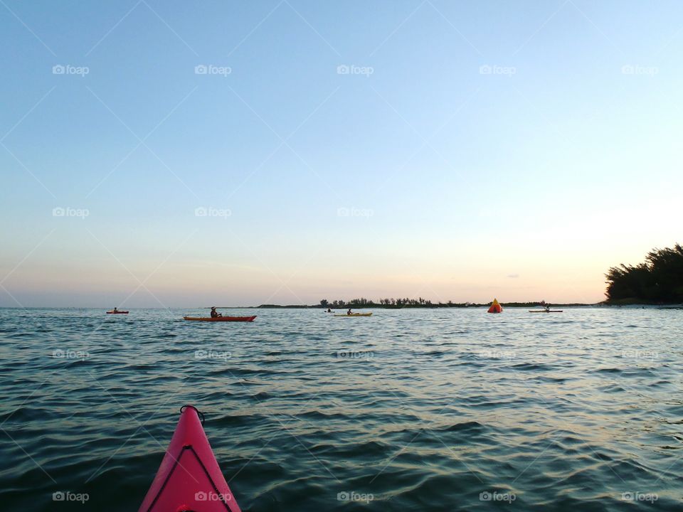 kayaking in the twilight