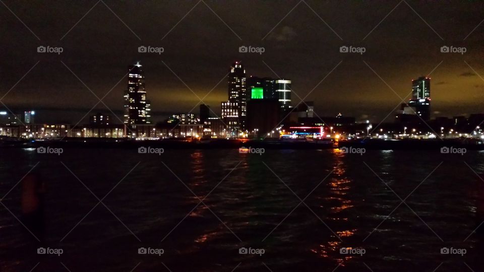 skyline of Rotterdam . The skyline at Maashaven in Rotterdam 