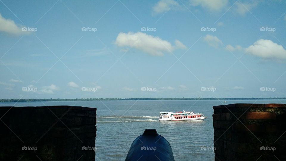 Forte do Castelo. Vista da Baía do Guajará. Belém, Pará