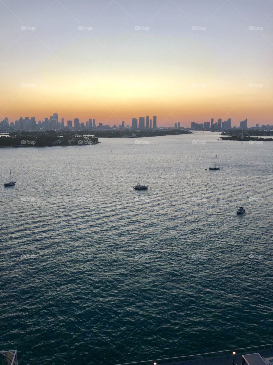 Sunset from the Mondrian Hotel on Miami Beach