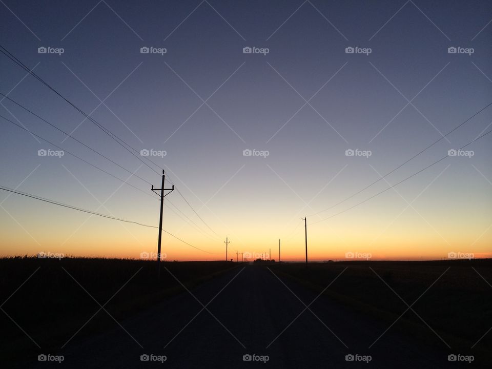 Sky, Sunset, Wire, Electricity, Landscape