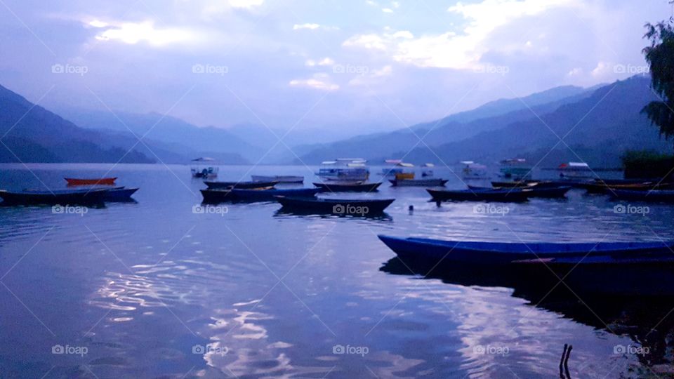 boats in fewa lake