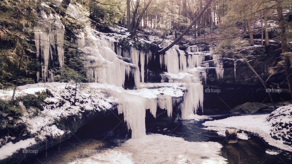 frozen waterfalls