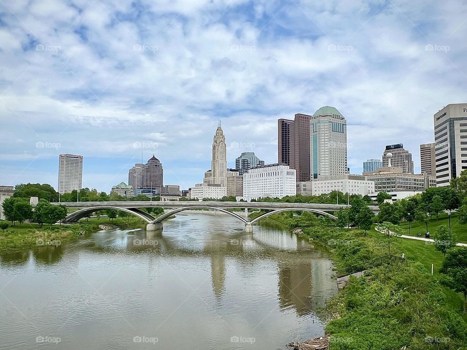 Part of downtown Columbus, Ohio in the United States of America 