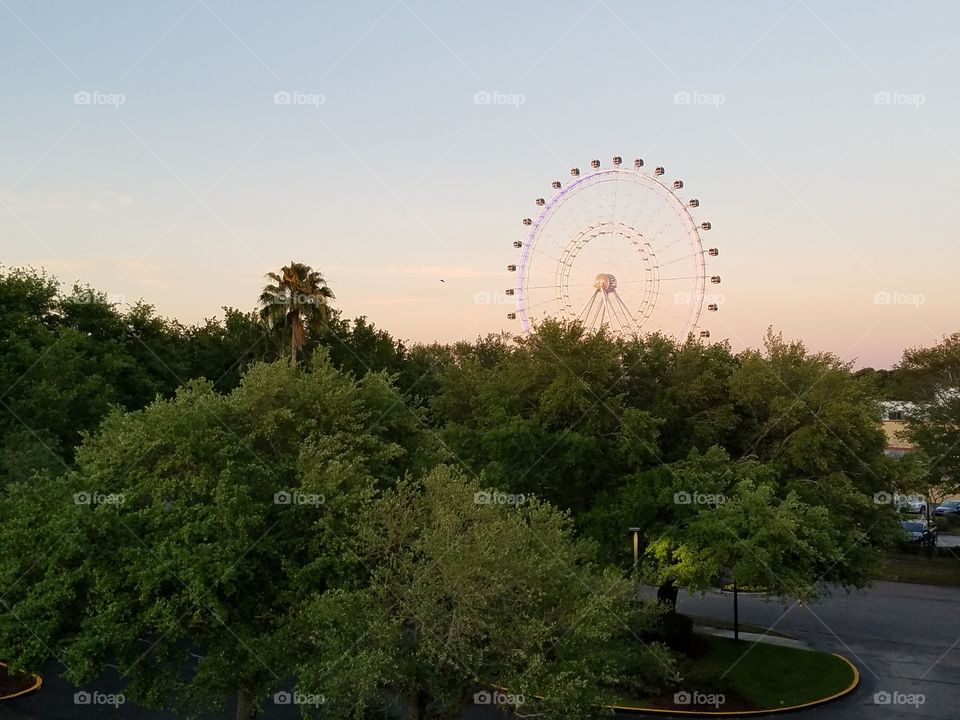 Orlando Eye at a Distance: Sunset