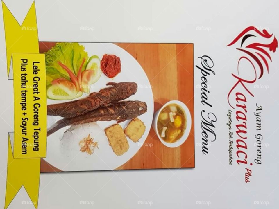 Special menu in fish and chip resto