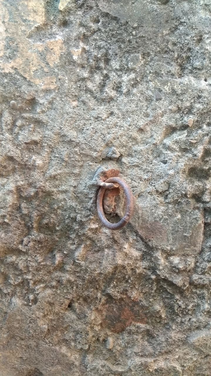 wall texture with iron ring