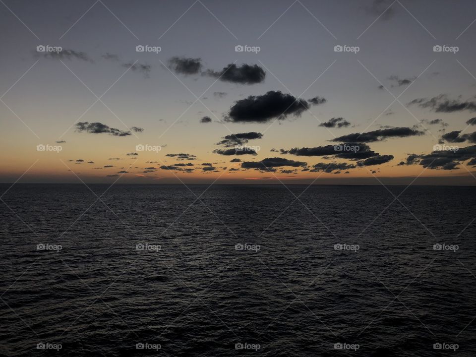 cloudy sunset over the atlantic ocean