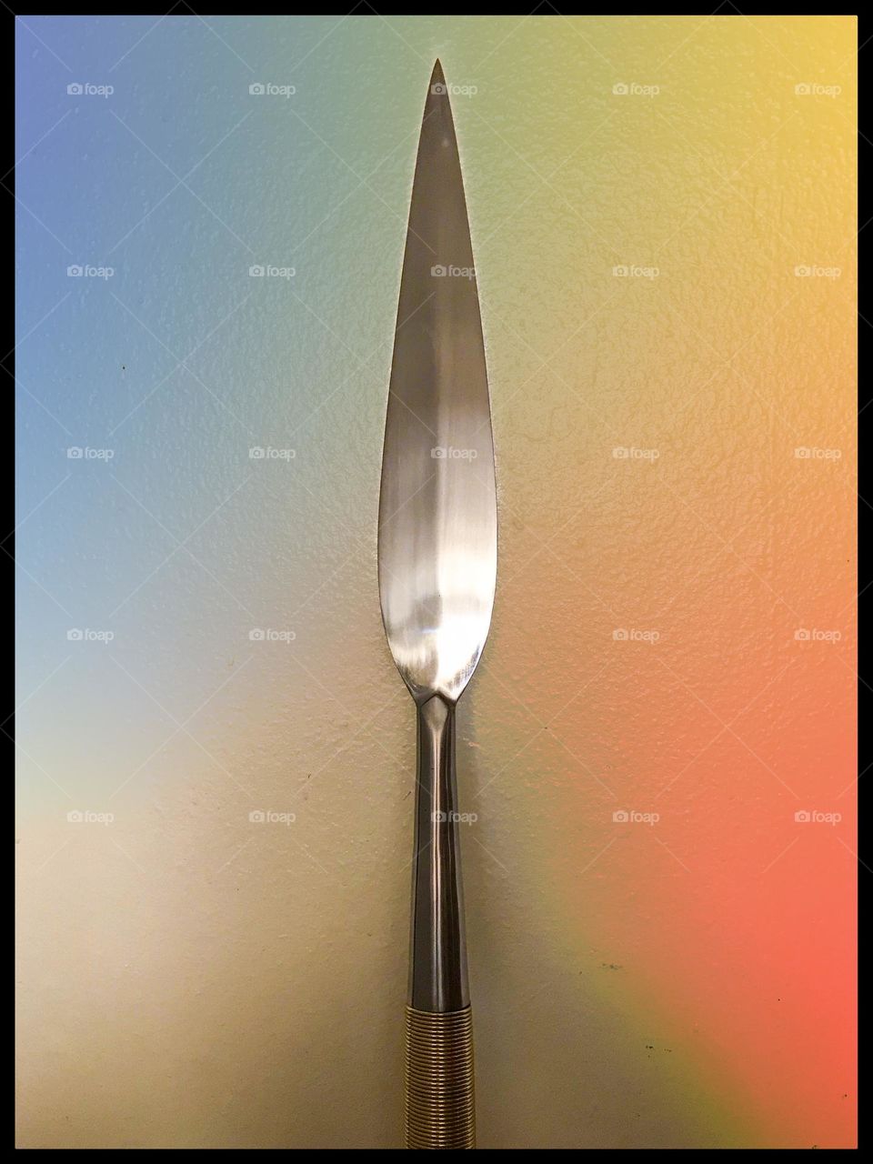 An Iklwa. It is a short, stabbing spear utilized by the Zulu warriors in South Africa.