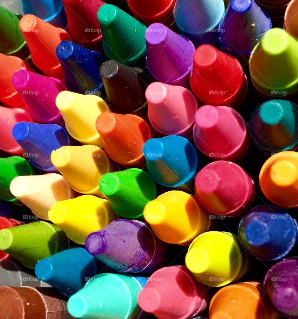 Full frame of colorful crayon