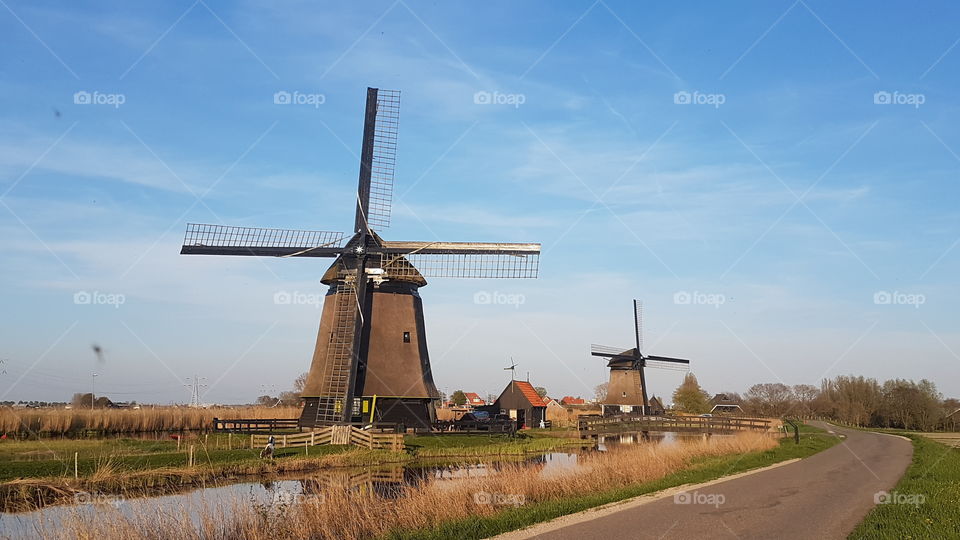 Rural windmills somewhere in Netherlands