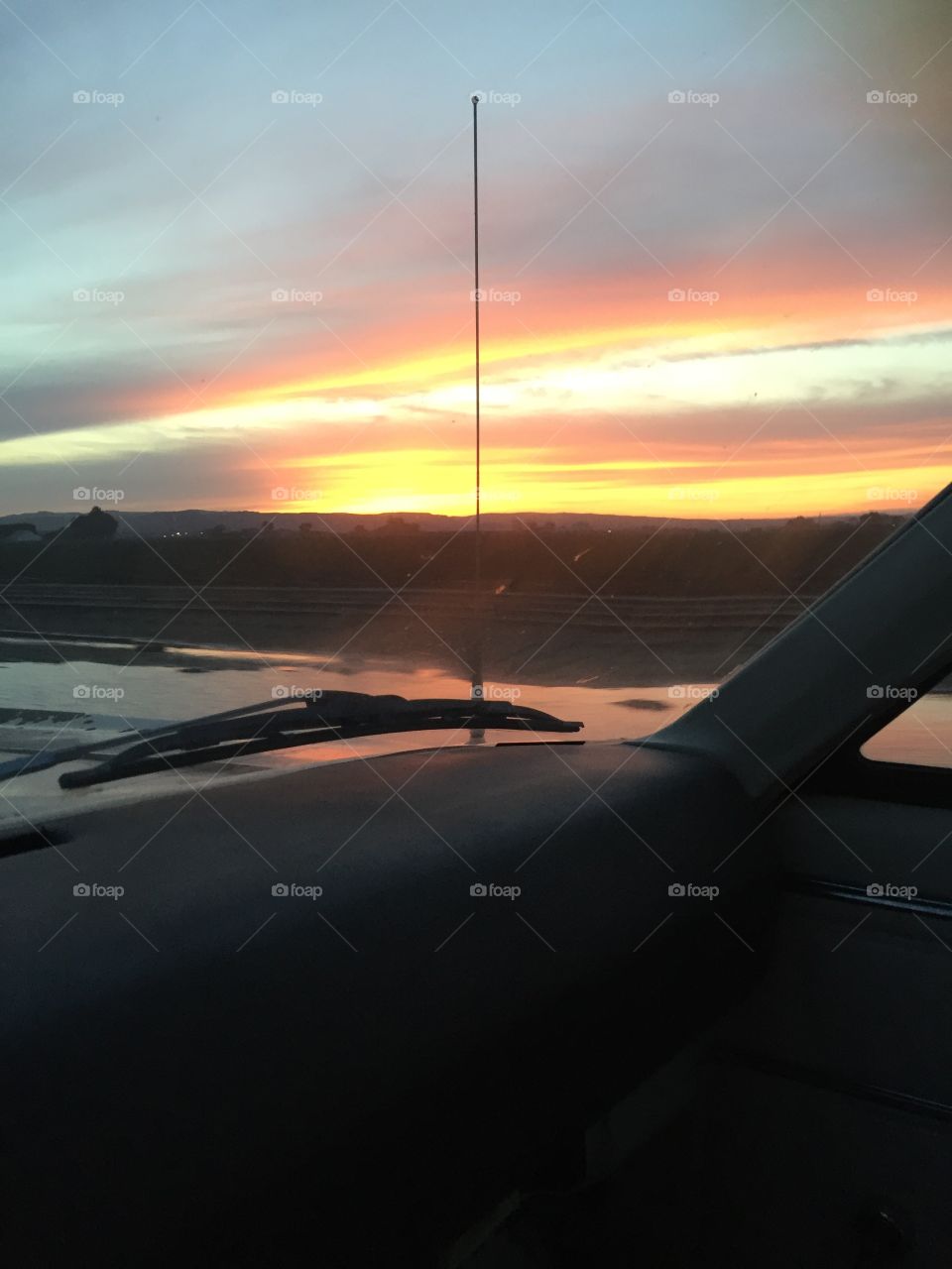 Sunset from 60's automobile