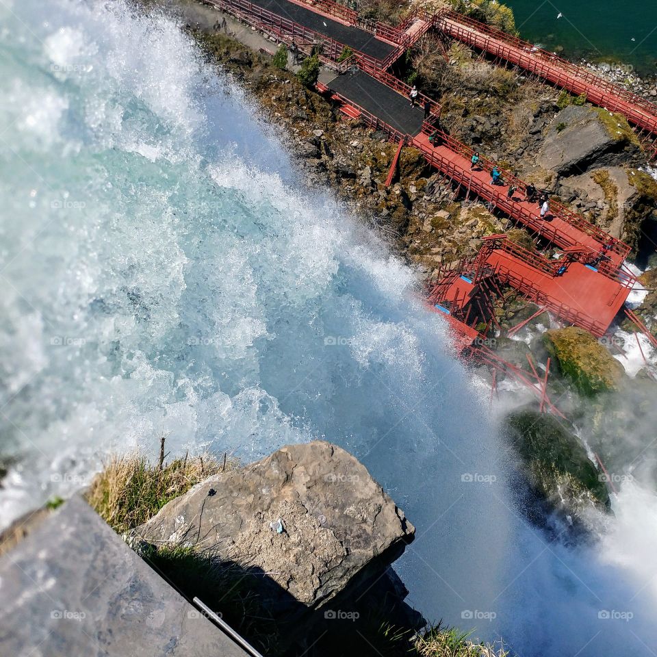 High angle view of waterfall