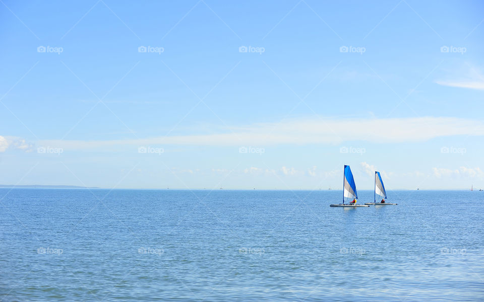 Relaxing on the blue water