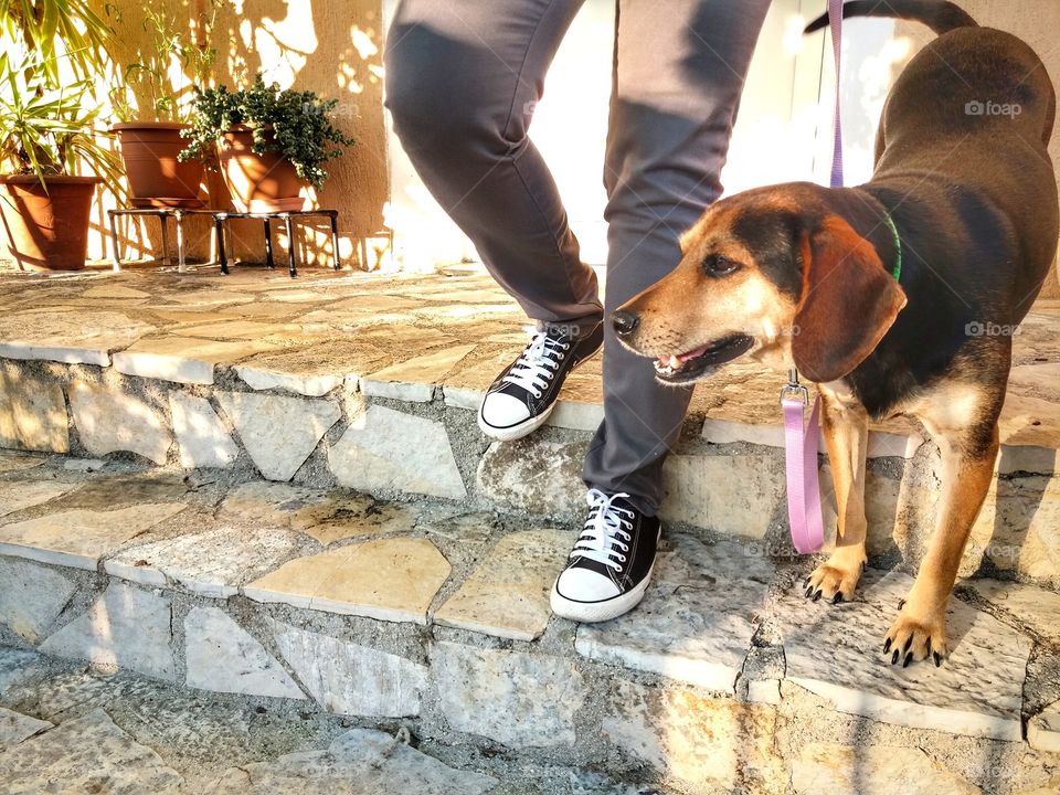 Walking with my dog!