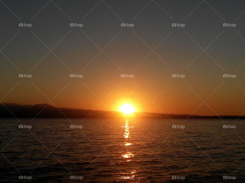 Sunset, Dawn, Sun, Water, Evening