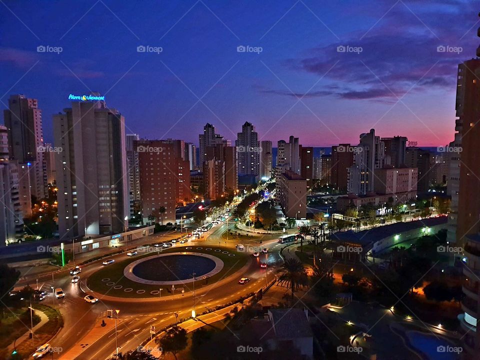 City#skyscrapers#buildings#night#sky#clouds