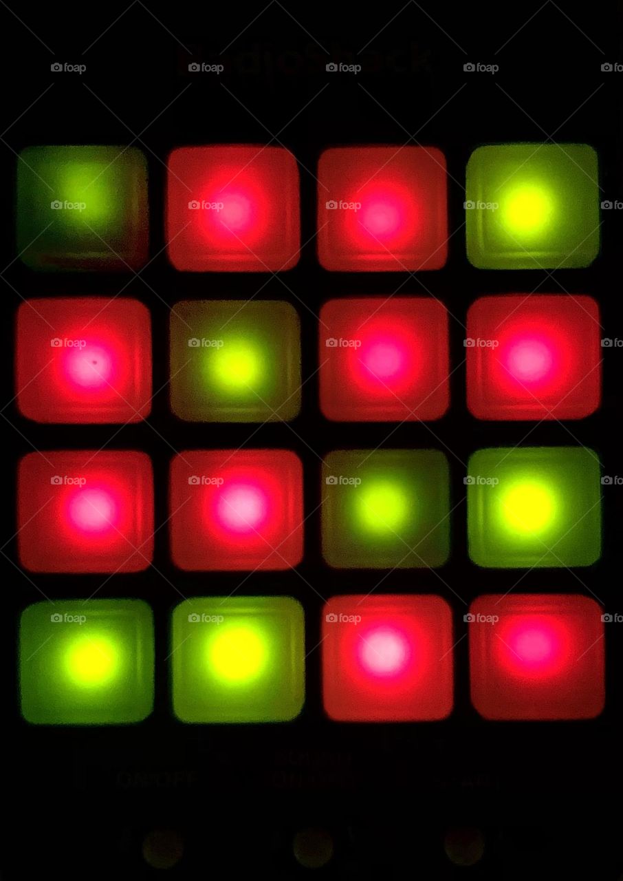 Circle lights inside square buttons electronic toy
